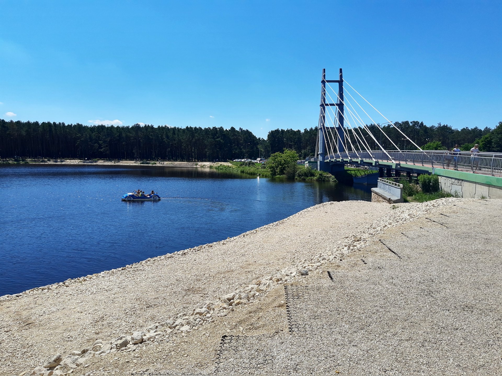 Zalew Sielpia — most pieszy nad zbiornikiem